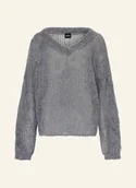 Swetry damskie - Boss Sweter Fucinta Z Dodatkiem Moheru grau - BOSS - miniaturka - grafika 1