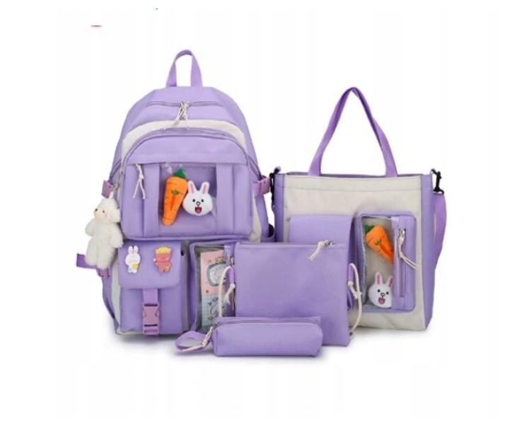 Szkolny Plecak Zestaw 4W1 Odcień Fioletu Wycieczka