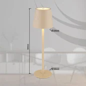 Lampy stojące - Globo Lampa stołowa LED Vannie, kolor piaskowy Wysokość 36 cm, CCT - miniaturka - grafika 1
