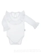 Body dla niemowląt - Dziewczęce body wizytowe białe Nicol r.80 - miniaturka - grafika 1