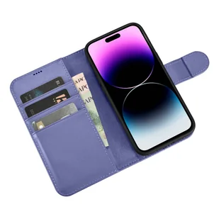 iCarer Wallet Case 2in1 etui iPhone 14 Pro Max skórzany pokrowiec z klapką Anti-RFID jasnofioletowy (WMI14220728-LP) - Etui i futerały do telefonów - miniaturka - grafika 10