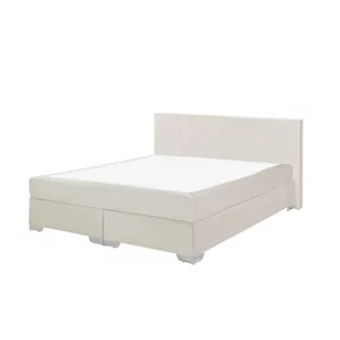 Beliani Łóżko kontynentalne welur beżowe 160 x 200 cm CONSUL - Łóżka - miniaturka - grafika 1