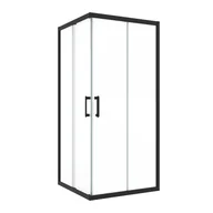 Kabiny prysznicowe - Kabina prysznicowa kwadratowa Easy 80 x 80 x 190 cm czarna Sensea a - miniaturka - grafika 1