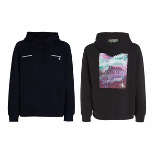 CALVIN KLEIN BLUZA MĘSKA Z KAPTUREM HYPER REAL LANDSCAPE CZARNA r.XL - Bluzy męskie - miniaturka - grafika 1