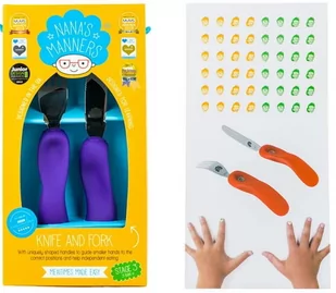 Nanas Manners 3 PURPLE Sztućce kształtujące chwyt - Sztućce dla dzieci - miniaturka - grafika 1