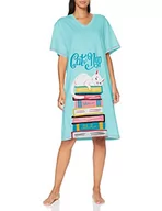 Piżamy damskie - Hatley Little Blue House damska koszula nocna z koszulą nocną, Kitty Cat Book Club, jeden rozmiar pasuje do większości, Kitty Cat Book Club, rozmiar uniwersalny - miniaturka - grafika 1