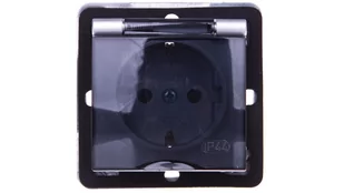 Ospel Impresja Modul Metalik Gniazdo bryzgoszczelne z uziemieniem schuko, IP-44 GPH-1YS/m/18/d - Gniazdka elektryczne - miniaturka - grafika 1