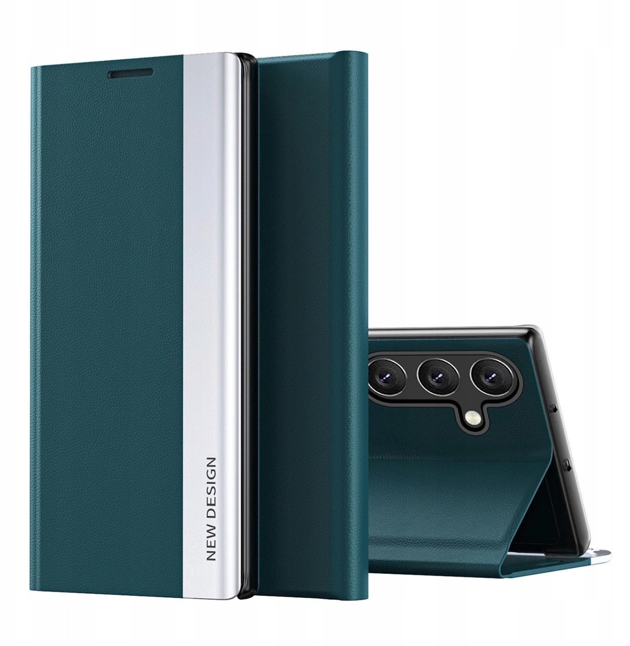 Etui Sleep Case Pro na Samsung Galaxy S25+ z klapką i podstawką - zielone