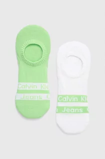 Skarpetki męskie - Calvin Klein stopki 2-pack męskie kolor zielony - grafika 1