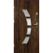 Drzwi zewnętrzne - Drzwi zewnętrzne stalowe wejściowe Arco orzechowe 90 lewe OK Doors Trendline - miniaturka - grafika 1