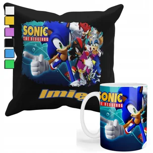 ZESTAW KUBEK + PODUSZKA Z POSZEWKĄ- PREZENT DLA FANA SONIC LISEK + IMIĘ - Gadżety dla niej i dla niego - miniaturka - grafika 1
