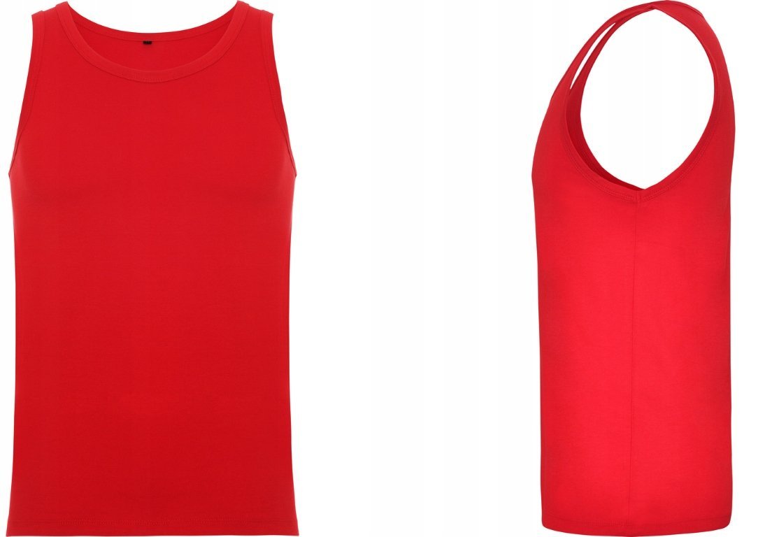 TANK TOP Koszulka Męska Sportowa Na Ramiączka Bawełn ROLY 6545 CZERWONA 3XL