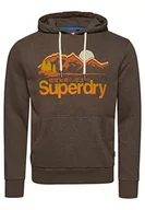 Bluzy męskie - Superdry Męska bluza z kapturem, Gingerbread Brown Marl, M - miniaturka - grafika 1