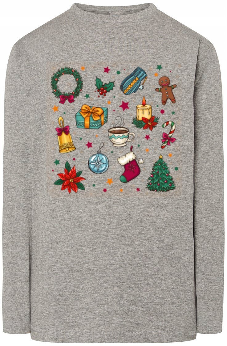 Longsleeve Męski Świąteczny Modny Nadruk Rozm.XXL