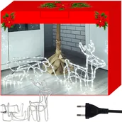 Oświetlenie świąteczne - Renifer z Saniami LED Lampki Ozdoba Świąteczna XXL MALATEC - miniaturka - grafika 1