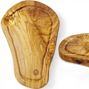Deska do serwowania z drewna oliwnego z rowkiem 300 x 210 x 18 mm - Hendi 505199 - Deski do krojenia - miniaturka - grafika 1