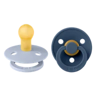 Smoczki uspokajające - Bibs Colour, smoczek uspokajający, kauczukowy, okrągły, rozmiar 1, Dusty Blue & Steel Blue, od urodzenia, 2 sztuki - miniaturka - grafika 1