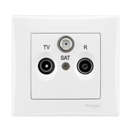 Wyłączniki światła i elektryczne - Schneider Electric Gniazdo RTV / SAT końcowe SEDNA biały - miniaturka - grafika 1