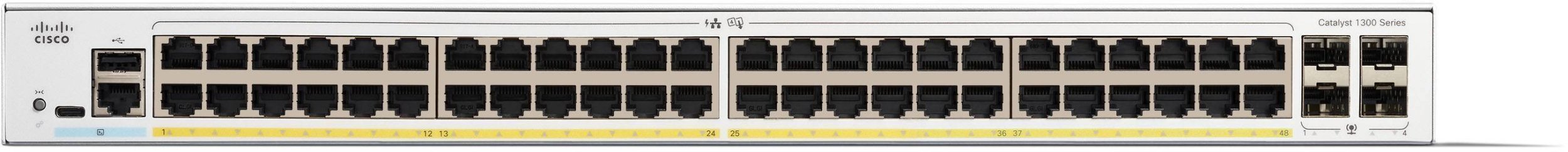 Switch Cisco Cisco CATALYST 1300 48-PORT GE, FULL POE, 4X1.G SFP REMANUFACTURED C1300-48FP-4G-RF