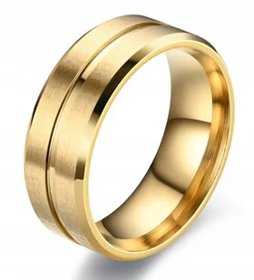 ZŁOTY PIERŚCIONEK OBRĄCZKA ŚLUBNE STAL 316L r.22 - Pierścionki - miniaturka - grafika 1