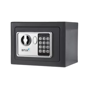 Sejf elektroniczny mały biurowy domowy szary 23x17cm  Bituxx - Sejfy i kasy pancerne - miniaturka - grafika 1