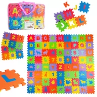 Puzzle - PUZZLE PIANKOWE MATA EDUKACYJNA PIANKOWA EVA ETUI LITERY CYFERKI ZWIERZĄTKA - miniaturka - grafika 1