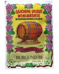DROŻDŻE WINIARSKIE POŻYWKA DLA DROŻDŻY DO WINA WINIARSKICH 5G BURGUND 38 - Domowy wyrób alkoholu - miniaturka - grafika 1