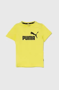 Koszulki dla dziewczynek - Puma t-shirt bawełniany dziecięcy kolor zielony z nadrukiem - grafika 1
