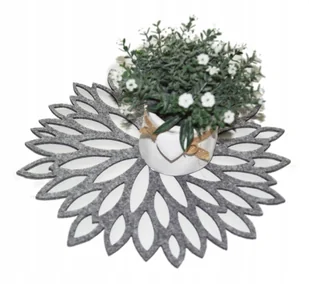 Podkładka Filcowa Dekoracyjna na Stół Pod Talerz Aster 40cm Szary - Obrusy i serwetki - miniaturka - grafika 1