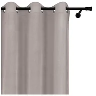 Zasłony - Voppi Zasłona z grubego weluru 140 x 230 cm szara na przelotkach zasłona dekoracyjna do domu - miniaturka - grafika 1