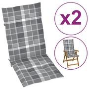 Poduszki ogrodowe - vidaXL Lumarko Poduszki na krzesła ogrodowe, 2 szt., szara krata, 120x50x4 cm 314128 - miniaturka - grafika 1