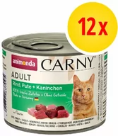 Mokra karma dla kotów - Zestaw Animonda Carny Adult, 12 x 200 g - Kurczak, indyk i królik - miniaturka - grafika 1