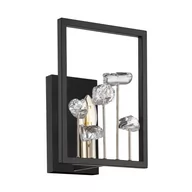 Lampy ścienne - Zuma Line Caroline kinkiet 1x40W czarny mat/złoty W0541-01A-SDAC - miniaturka - grafika 1