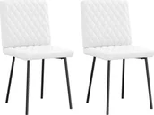 Krzesła - vidaXL Krzesła stołowe, 2 szt., białe, obite sztuczną skórą - miniaturka - grafika 1