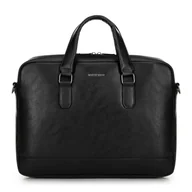 Torebki damskie - Męska torba z kieszenią na laptopa 15,6” czarna - miniaturka - grafika 1