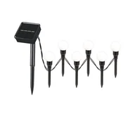 Lampy ogrodowe - Polux LED Oświetlenie solarne KULKI 6xLED/1,2V 600 mAh 4,3 m IP44 czarny/biały - miniaturka - grafika 1