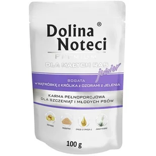 Dolina Noteci Premium Pies Junior Wątróbka z królika i ozory z jelenia saszetka 100g MS_15854 - Mokra karma dla psów - miniaturka - grafika 1