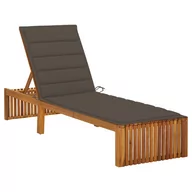 Leżaki ogrodowe - vidaXL Lumarko Leżak z poduszką, lite drewno akacjowe 3064157 - miniaturka - grafika 1