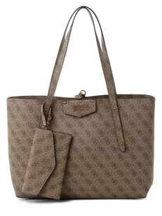 GUESS - Damska torba shopper z saszetką, beżowy|brązowy - Torebki damskie - miniaturka - grafika 1