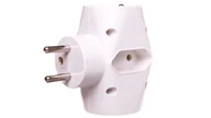 Gniazdka elektryczne - Rozgałęźnik wtyczkowy 2-gniazda z/u + 1-gniazdo Euro biały E2007 P0023 - miniaturka - grafika 1