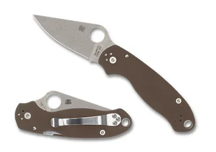 Nóż składany Spyderco Para 3 Sprint Run Brown G10, Satin CPM 15V by Sal i Eric Glesser (C223GPBN15V) - Noże - miniaturka - grafika 1