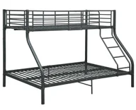Łóżka - Czarne łóżko piętrowe z metalu 140x200 cm/90x200 cm F5-R81 - miniaturka - grafika 1