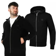 Odzież taktyczna i umundurowanie - Bluza rozpinana z kapturem Pit Bull Premium Pique Interlock Small Logo - Czarna L - miniaturka - grafika 1