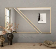 Lustra - Drewniane duże lustro ścienne 50x90cm - Złota Rama - miniaturka - grafika 1
