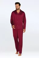Piżamy męskie - Satynowa piżama męska Lukas bordowa XL - miniaturka - grafika 1