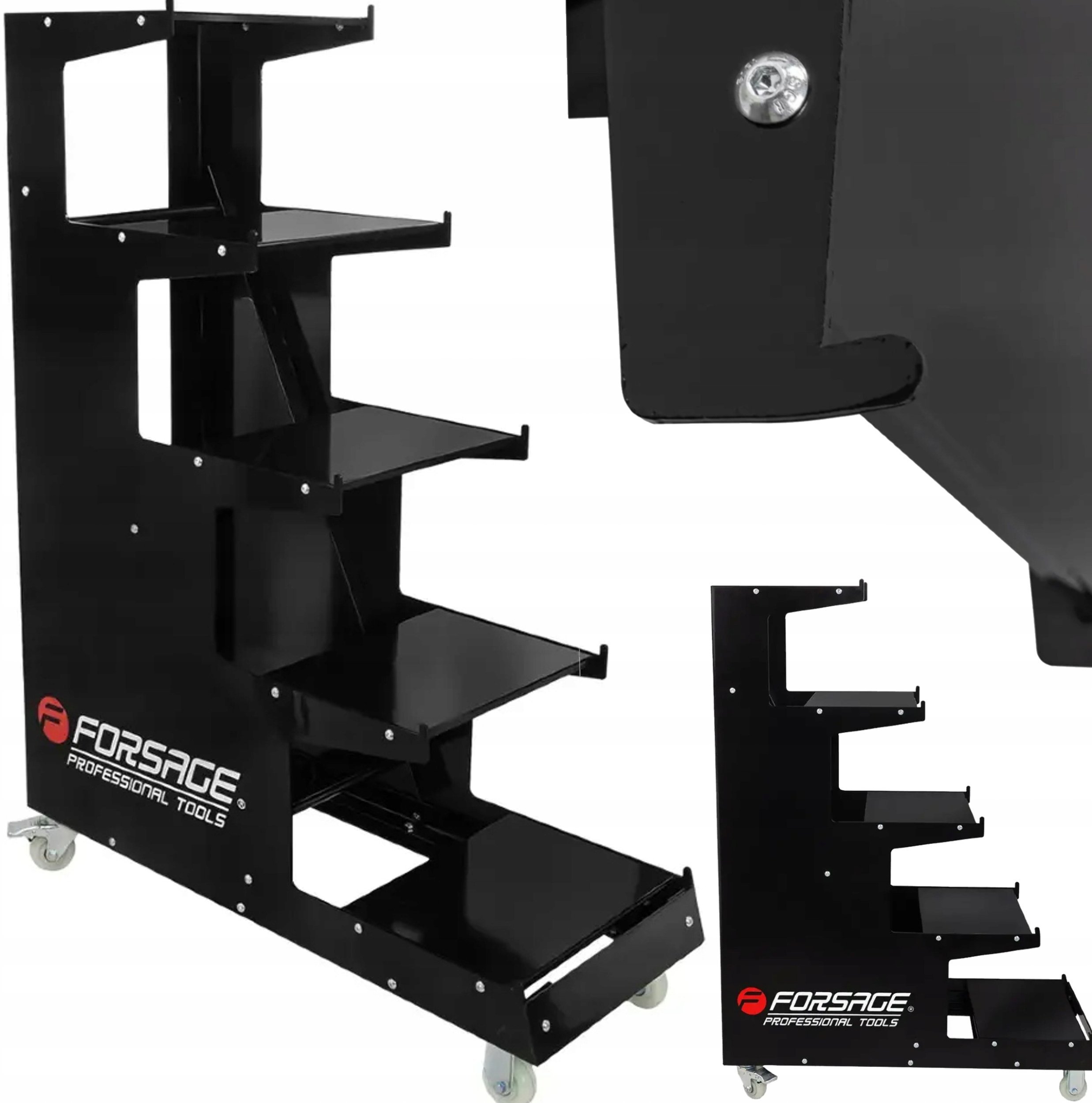 Forsage Stojak regał ekspozycyjny mobilny 1350x1000x400mm 5 półek do 300kg