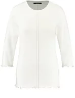 Koszulki i topy damskie - Taifun Damska koszulka z rękawem 3/4, rękaw 3/4, rękaw 3/4, okrągły dekolt, rękaw 3/4, jednokolorowa, białawy, 42 - miniaturka - grafika 1