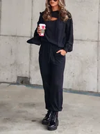 Bluzy damskie - Milan Kiss 2-częściowy zestaw w kolorze czarnym - miniaturka - grafika 1