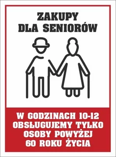 Naklejka 150X200 Godziny Dla Seniorów - Przybory szkolne - miniaturka - grafika 1