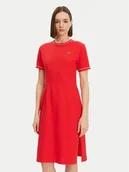 Sukienki - Lacoste Sukienka codzienna EF9988 Czerwony Slim Fit - miniaturka - grafika 1